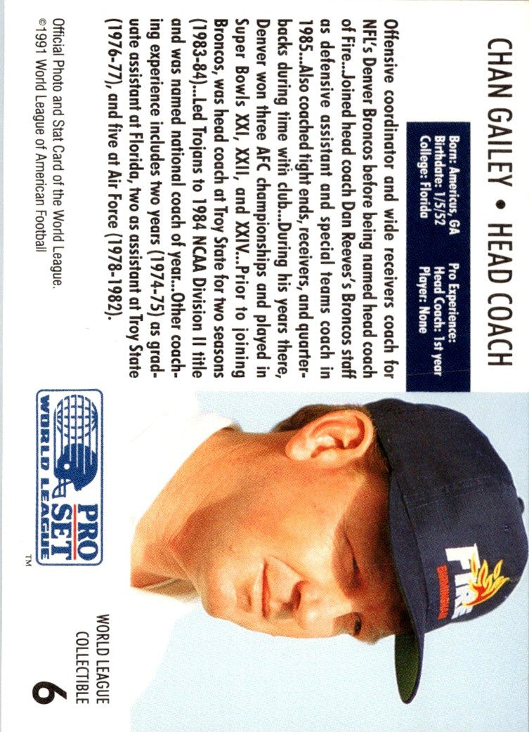 1991 Pro Set Chan Gailey