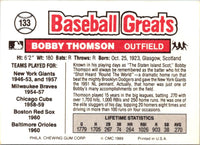 1989 Swell Baseball Greats Bobby Thomson #133