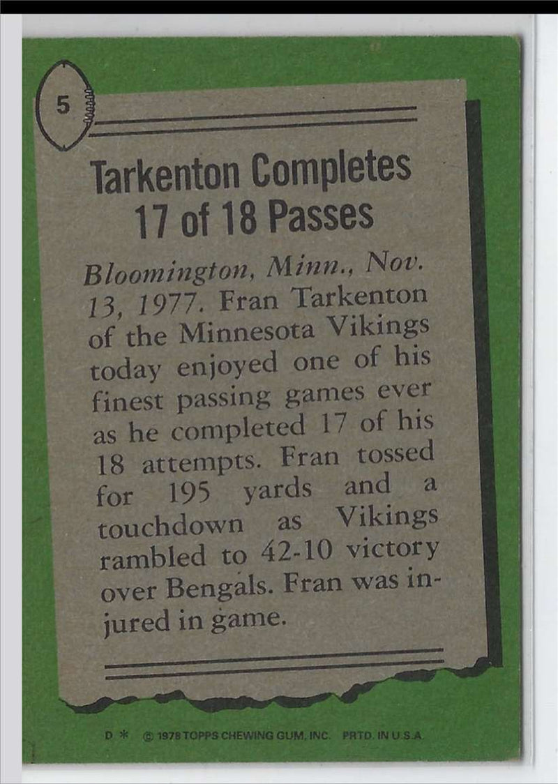 1978 Topps Fran Tarkenton