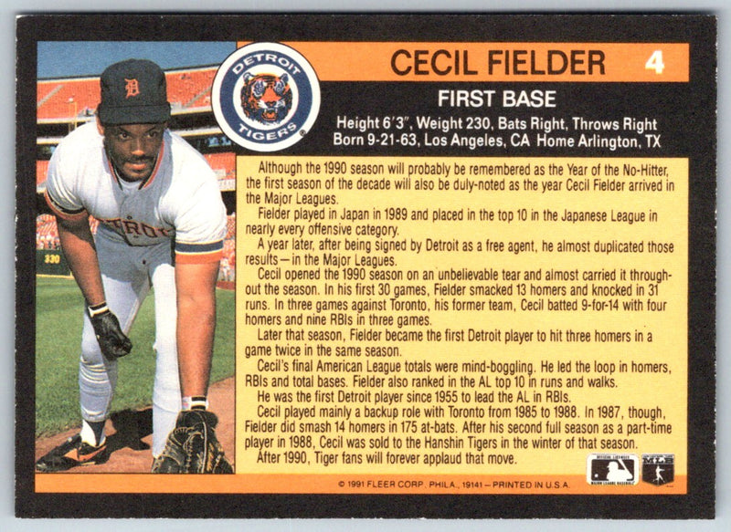 1991 Fleer All-Stars Cecil Fielder