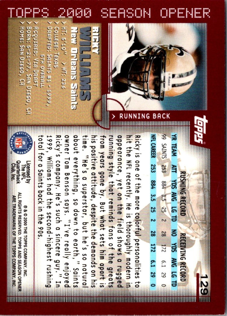 2000 Topps Season Opener Ricky Williams