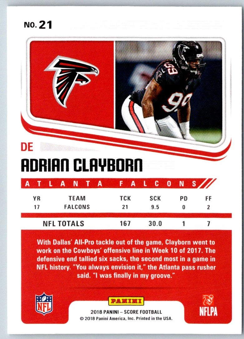 2018 Score Red Adrian Clayborn