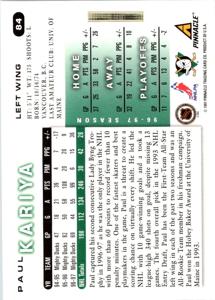 1997 Score Paul Kariya