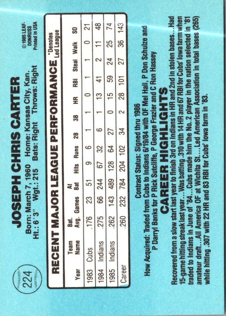 1986 Donruss Joe Carter
