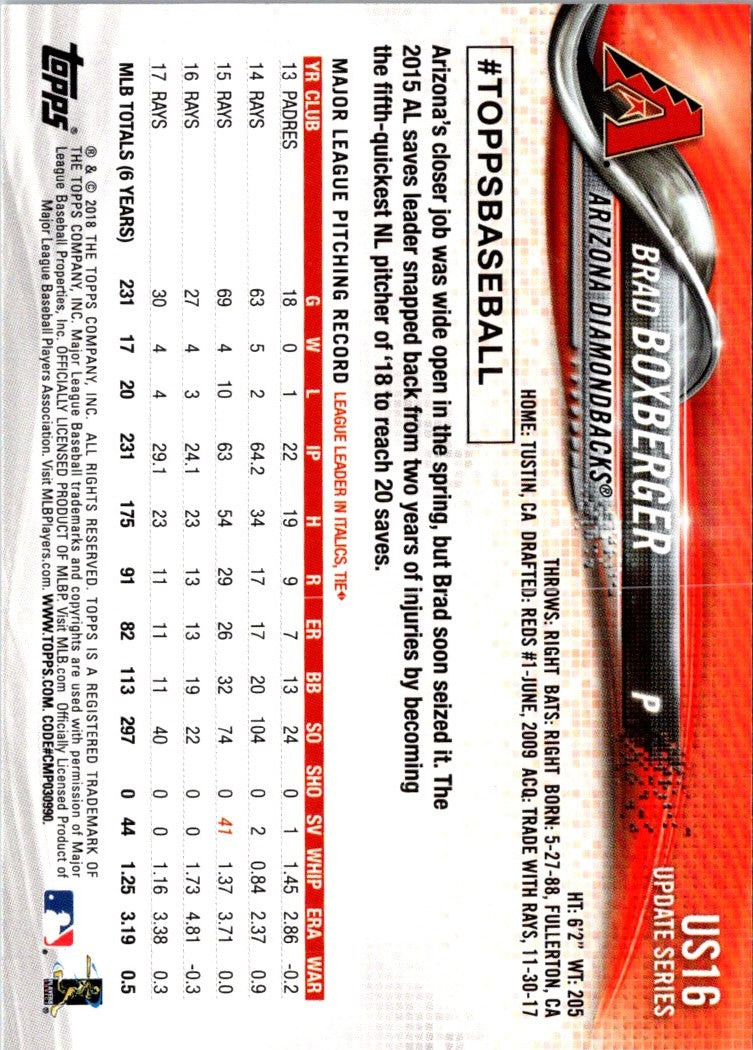 2018 Topps Update Brad Boxberger