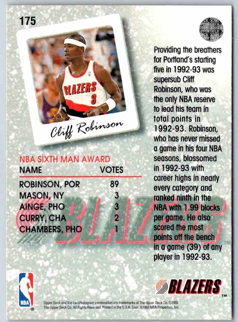 1994 Upper Deck Cliff Robinson