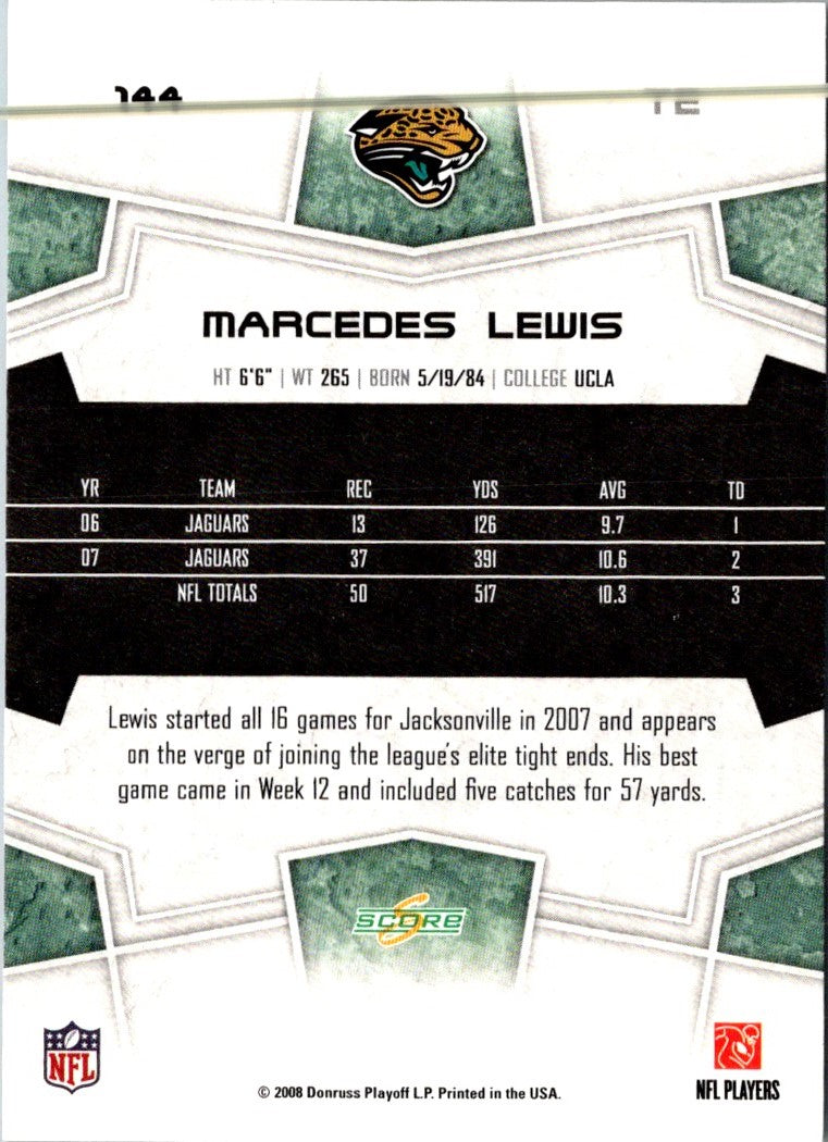 2008 Score Marcedes Lewis