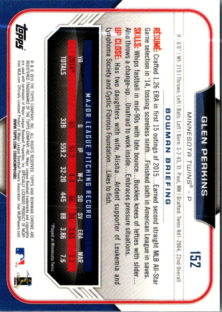 2015 Bowman Chrome Glen Perkins