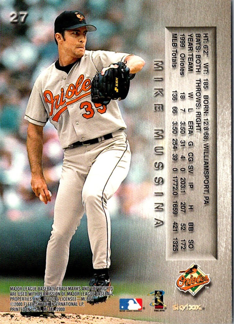 1999 SkyBox E-X Century Mike Mussina