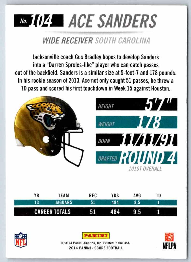 2016 Score Ace Sanders