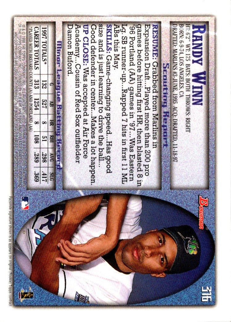 1998 Bowman Randy Winn