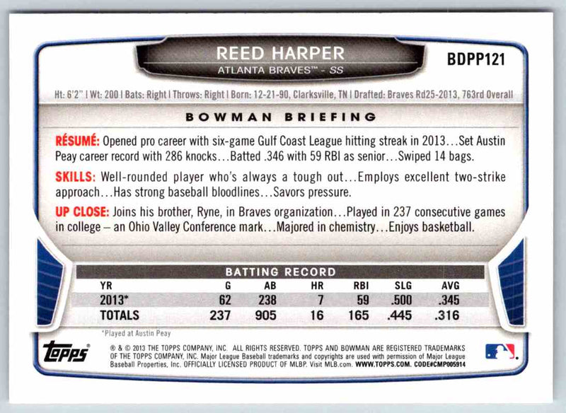 2013 Bowman Reed Harper