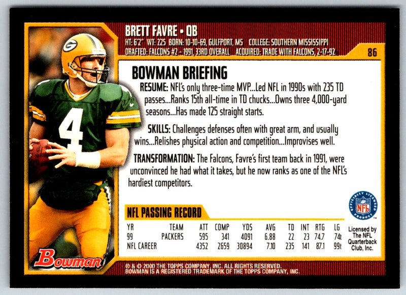 2000 Bowman Brett Favre