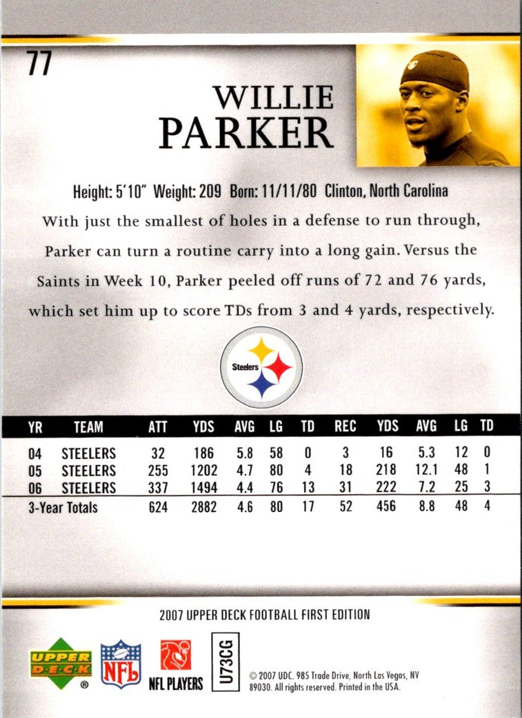 2007 Upper Deck First Edition Willie Parker