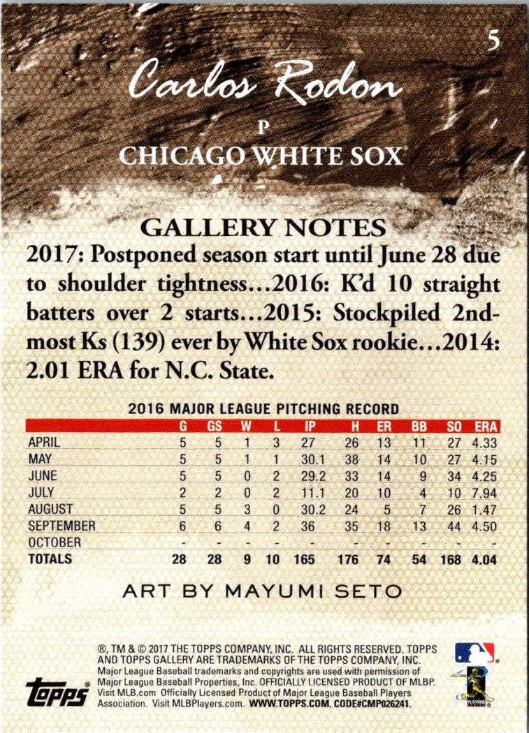 2017 Topps Gallery Carlos Rodon