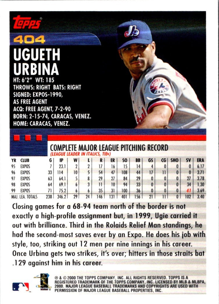 2000 Topps Ugueth Urbina