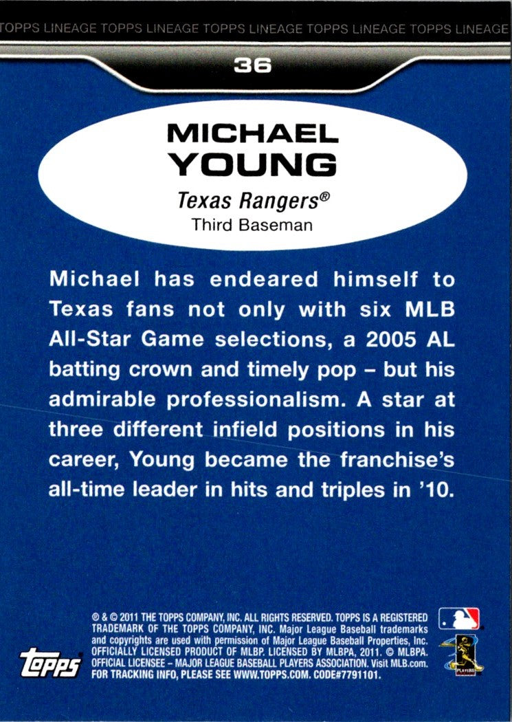 2011 Topps Lineage Michael Young