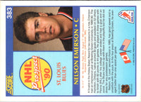 1990 Score Nelson Emerson #383 Rookie