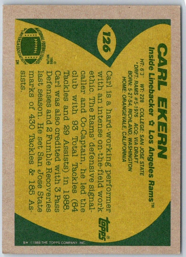 1989 Topps Carl Ekern