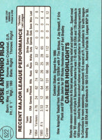 1986 Donruss Jose Rijo #522