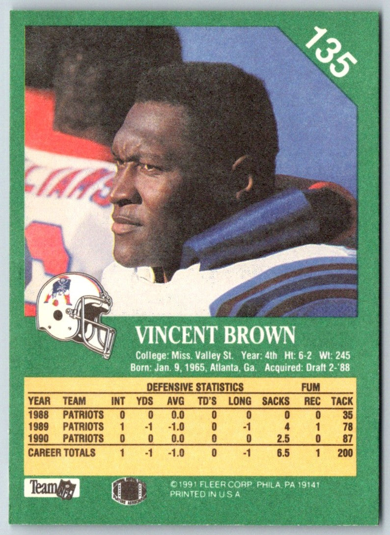 1991 Fleer Vincent Brown