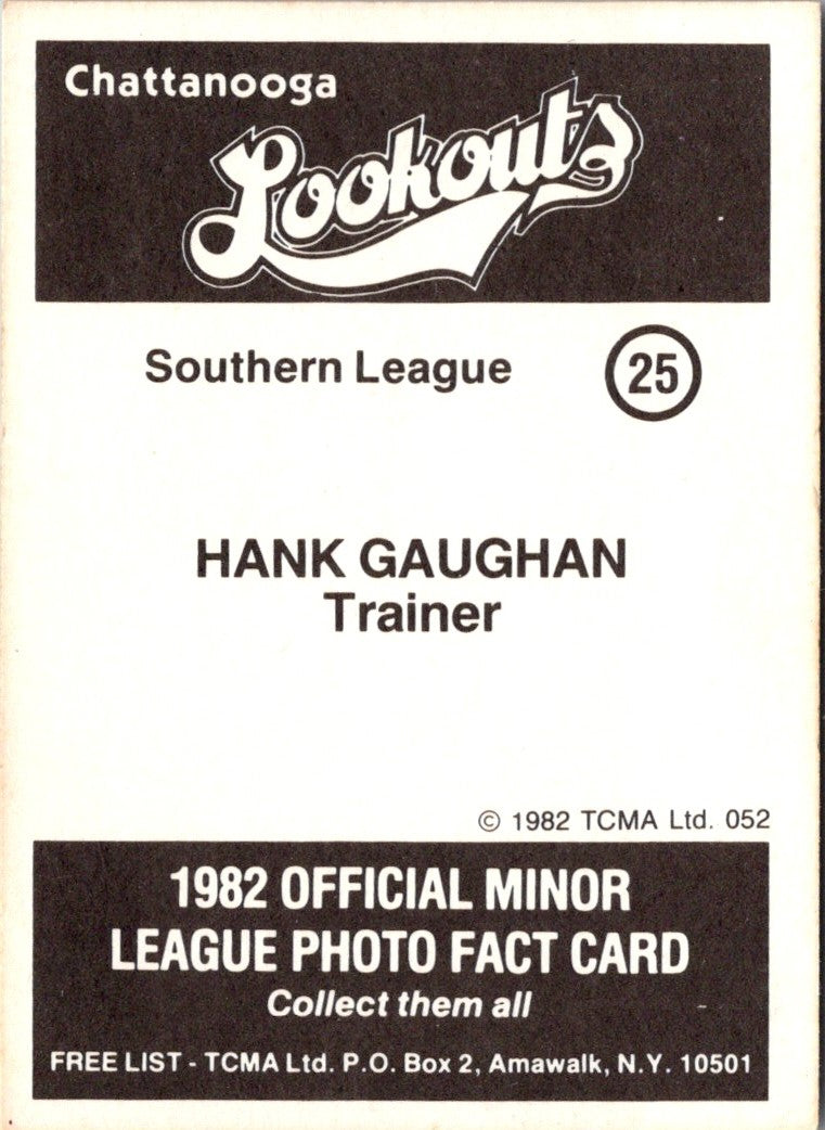 1982 TCMA Chattanooga Lookouts Hank Gaughan