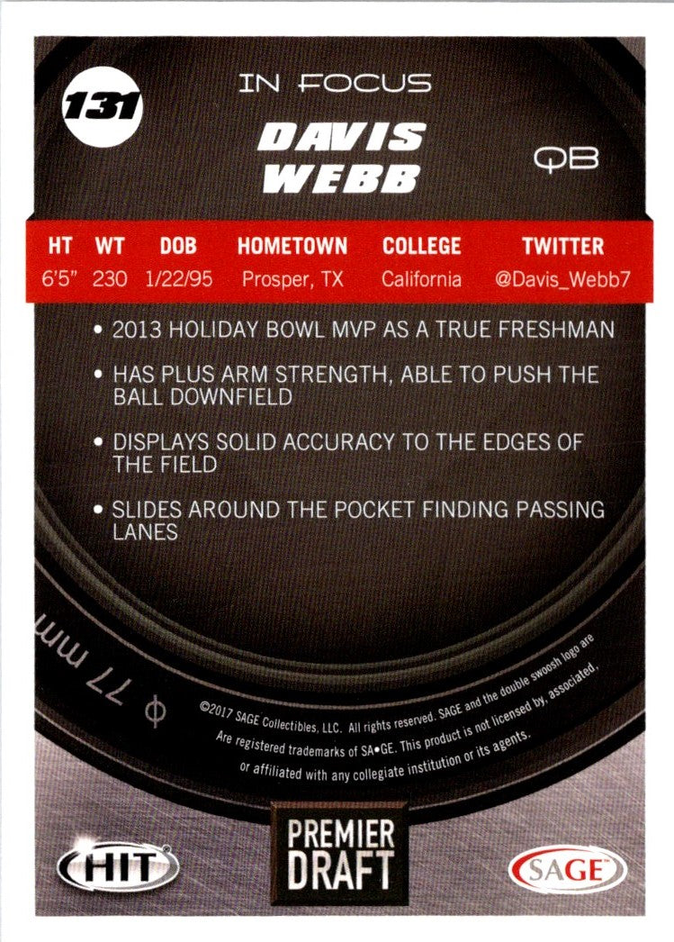 2017 SAGE HIT Davis Webb