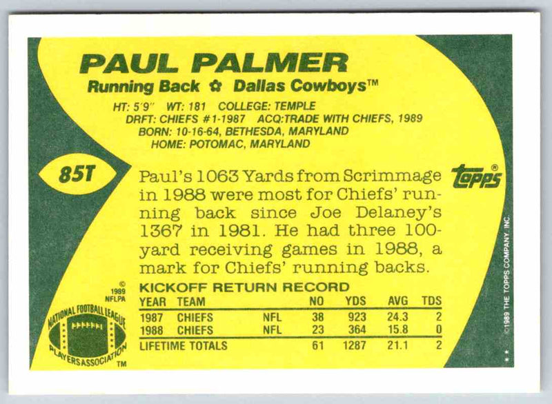 1989 Topps Paul Palmer