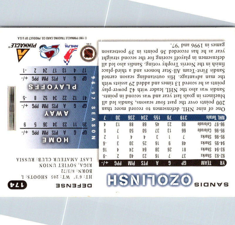 1997 Score Sandis Ozolinsh