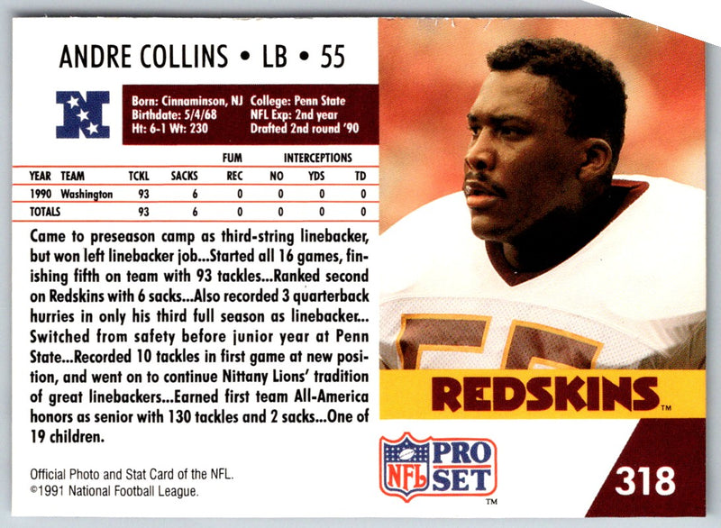 1991 Pro Set Super Bowl XXVI Binder Andre Collins