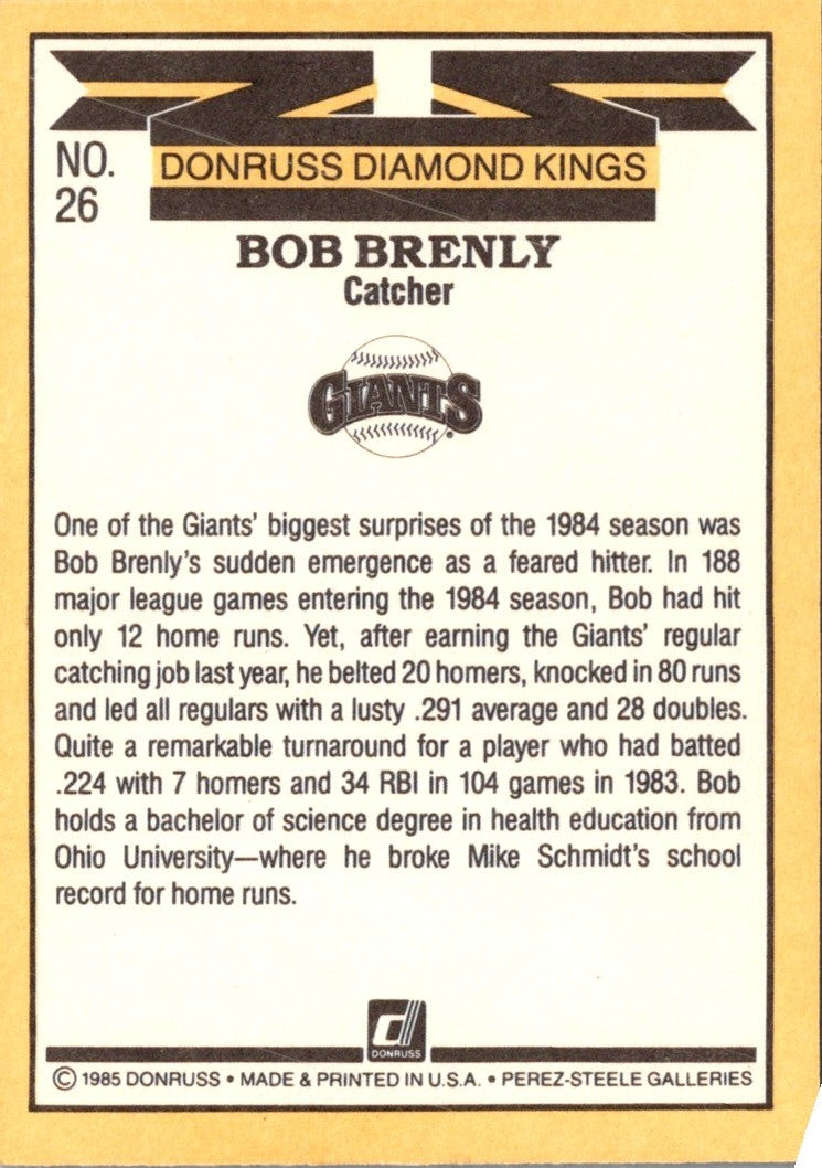 1985 Leaf Bob Brenly