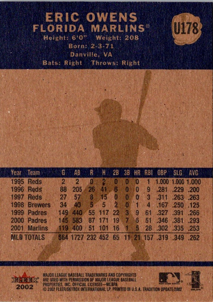 2002 Fleer Tradition Update Eric Owens