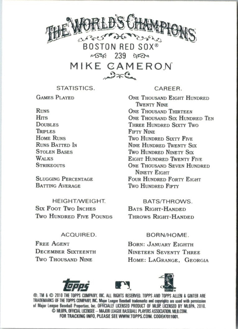 2010 Topps Allen & Ginter Mike Cameron
