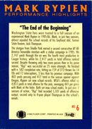 1992 Fleer Mark Rypien Performance Highlights Mark Rypien
