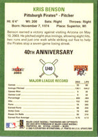 2003 Fleer Tradition Update Kris Benson #U40