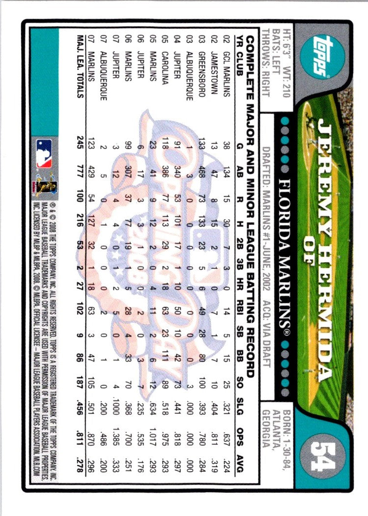 2008 Topps Opening Day Jeremy Hermida