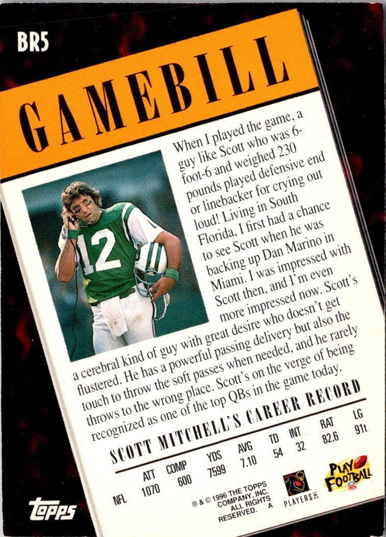 1996 Topps Broadway's Reviews Scott Mitchell