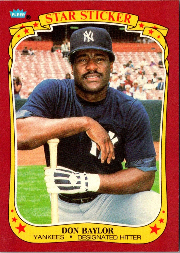 1986 Fleer Star Stickers Don Baylor #3