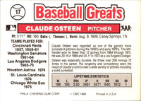1989 Swell Baseball Greats Claude Osteen #17