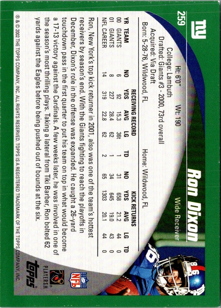 2002 Topps Ron Dixon