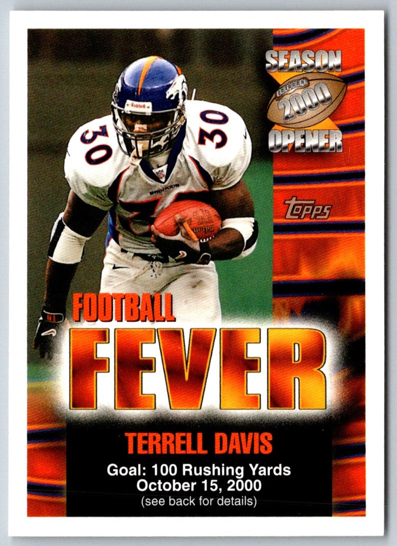 2000 Topps Season Opener Football Fever Terrell Davis