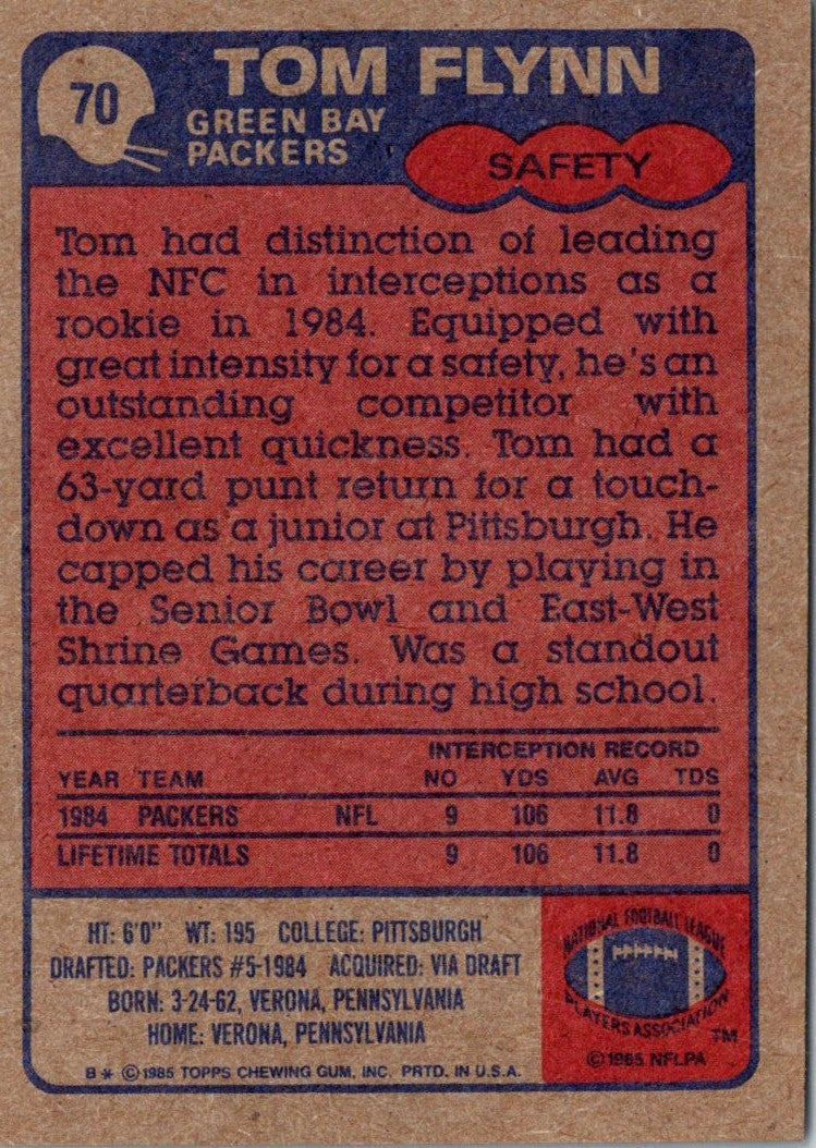 1985 Topps Tom Flynn