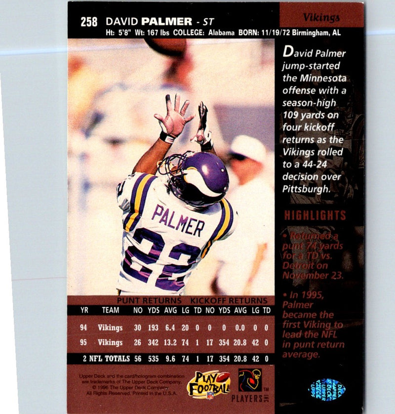 1996 Upper Deck David Palmer