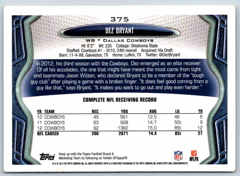 2013 Topps Dez Bryant