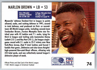 1991 Proset World League Marlon Brown #74