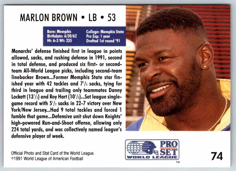 1991 Proset World League Marlon Brown