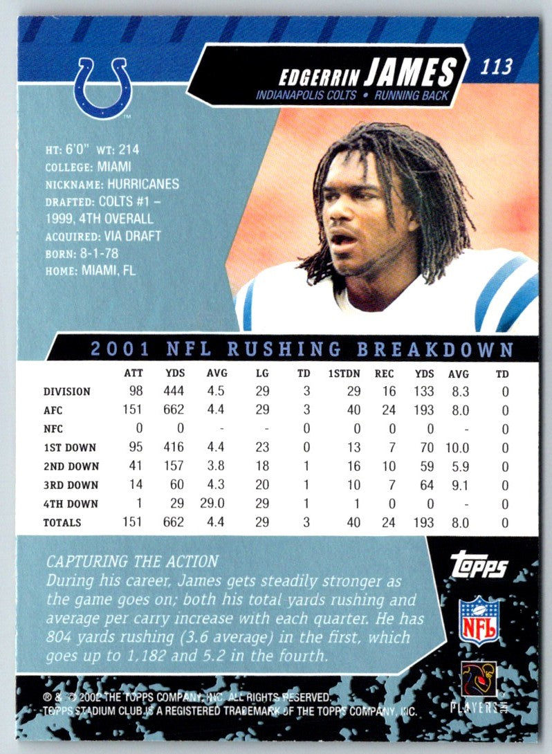 2002 Stadium Club Edgerrin James