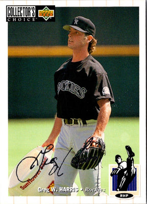 1994 Collector's Choice Silver Signature Greg W. Harris #126