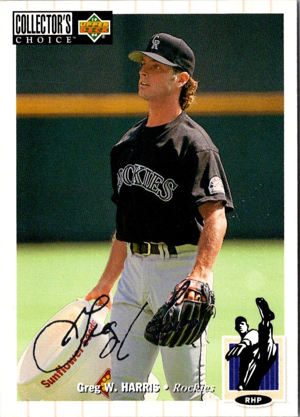 1994 Collector's Choice Silver Signature Greg W. Harris #126