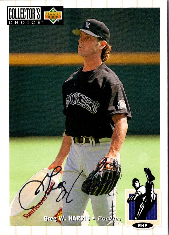 1994 Collector's Choice Silver Signature Greg W. Harris #126